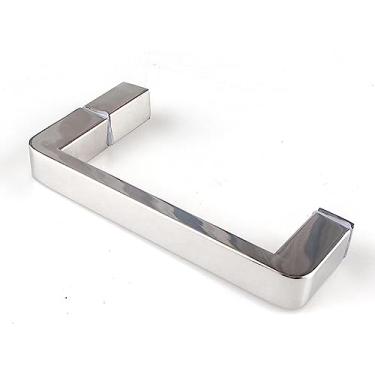 Imagem de Puxador de porta de celeiro | Maçaneta de porta de vidro com acabamento polido | Barra de toalha cromada polida com acessórios de banheiro - Branco