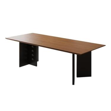 Imagem de Mesa executiva retangular doméstica, PC moderno de madeira maciça, mesa de estudo de escrita espaçosa para escritório em casa (GG)