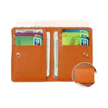 Imagem de Carteira Masculina Pequena De Couro PU, Carteira Minimalista Feminina 