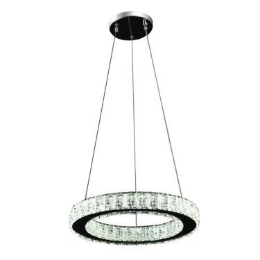 Imagem de Pendente 1 Anel Cristal 40cm Led 30W 3 em 1 Bivolt 16593-PL