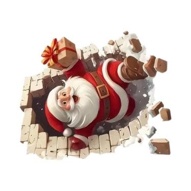 Imagem de Adesivo De Parede Removível Do Papai Noel Para Decoração De Natal Na S