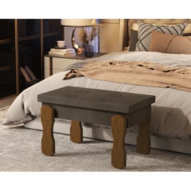 Imagem de Puff, Recamier Captone Madri Pés de Madeira 0,80 Cor Marrom - Comprar Moveis em Casa