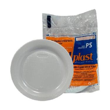 Imagem de Prato Descartável Sobremesa Raso 15Cm C/500 Cor Branco Bolo - Totalpla