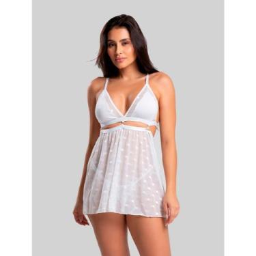 Imagem de Camisola Sensual Juliette Tule Transparente com Calcinha Fio Dental Se