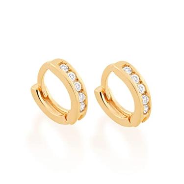 Imagem de Brinco Rommanel Argola Banhado a Ouro 18k com Zircônias - 523214