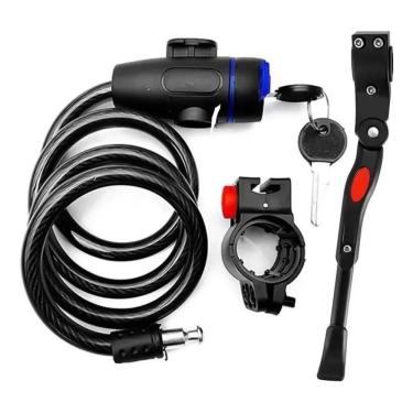 Imagem de Trava De Aço Cadeado Para Bike Moto + Pezinho Descanso 20/29