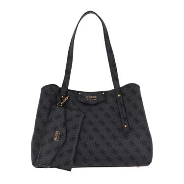 Imagem de GUESS Bolsa Eco Brenton Girlfriend, logotipo de carvão