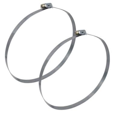 Imagem de Abraçadeira Aço Carbono Rosca Sem Fim 203X222 - 14MM - 2 UND Borrachas