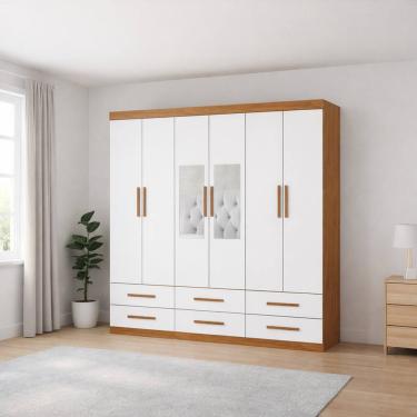 Imagem de Guarda Roupa 6 Portas 6 Gavetas e Espelho Unique -Grand Line
