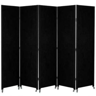 Imagem de 5 Biombo Pintado Sanfonado Com Rodinhas E Dobradiças Painel Mdf Folha 