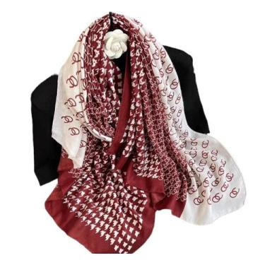 Imagem de Cachecol Lenço Xale Feminina Longa Estampado 180 X 90cm Frio - D Prese