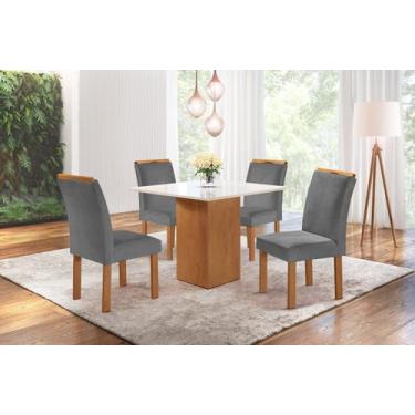 Imagem de Sala de Jantar 4 Cad Vidro 0,9x0,9m - Chicago - Sky Móveis