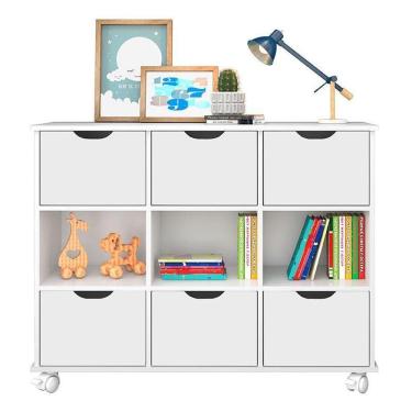 Imagem de Nicho Organizador 6 Gavetas Branco Brilho - Qmovi