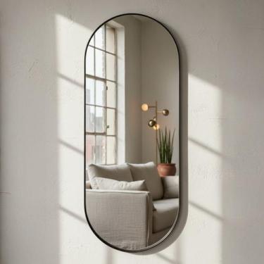 Imagem de Espelho Oval Orgânico 150x50cm Corpo Inteiro Corpo Inteiro - Rei dos V