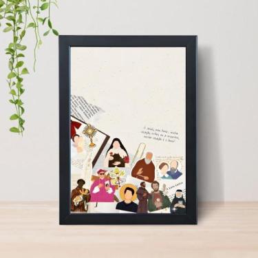 Imagem de Quadro Frases Católicas Devoção Fé A4 C/ Moldura e Vidro 04 Cor: Preto