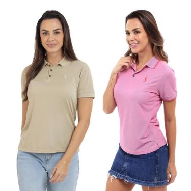 Imagem de Kit 2 Camisa Polo Feminina Piquet Viscose Casual