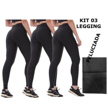 Imagem de Kit Com 3 Legging Peluciada Inverno- Legg Térmica Flanelada, GG/44-46,