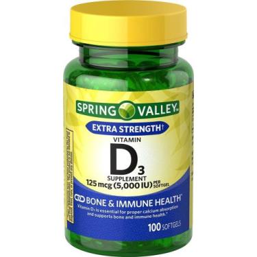 Imagem de Vitamina d3 5000ui 125mcg (100 caps) spring valley