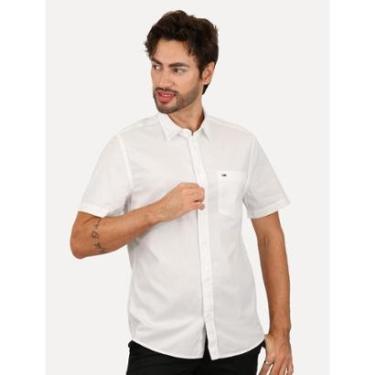 Imagem de Camisa Tommy Jeans Masculina Regular Manga Curta Pocket Solid Poplin Branca-Masculino
