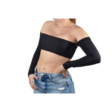 Imagem de Cropped Com Mangas Microfibra - Z43 - Fanáticos Por Cintas, Preto, GG,