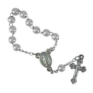 Imagem de Mini Terço para Lembrancinhas - SJO Artigos Religiosos, Branco