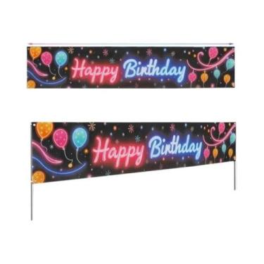 Imagem de Banner De Decoração Para Festa De Aniversário Infantil Com Luzes, Supr