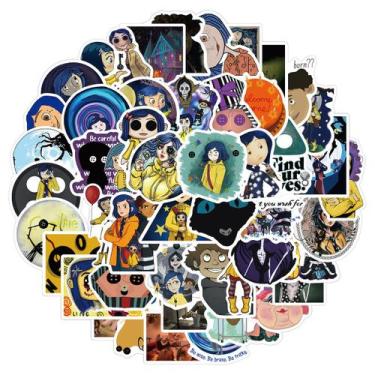 Imagem de Conjunto de adesivos Coraline Anime Vinyl PVC impermeável 50 unidades 