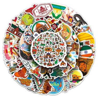 Imagem de Adesivos indianos para paisagens externas, vinil, impermeáveis, 50 uni