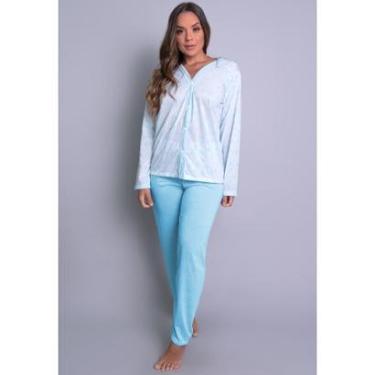 Imagem de Pijama MVB Modas Aberto Blusa Com Botões E Calça Feminino-Feminino