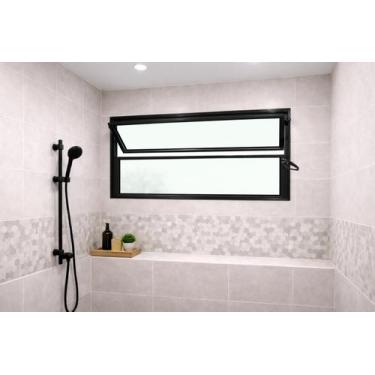 Imagem de Vitro Basculante Alumínio Preto 1 Seção 40X80 Brecorimo