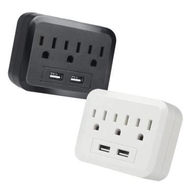 Imagem de Divisor de saída com protetor de sobretensão CYANBOX 3 AC Outlet + 2 U