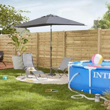 Imagem de Ombrelone Central De Aluminio Articulavel 2,6X3X2M Cinza - Brazil Home