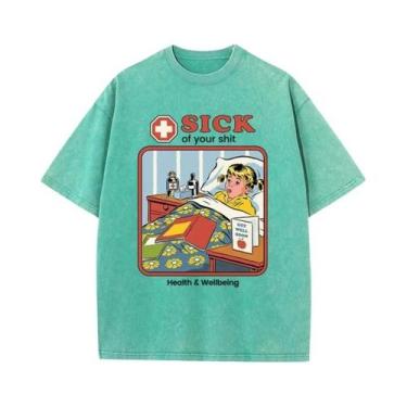 Imagem de Camiseta Feminina De Verão De Algodão, Manga Curta, Respirável, Confor