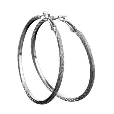 Imagem de Brinco Argola Grande Maxi Festa Dourado Feminino Strass 60mm - anjo da