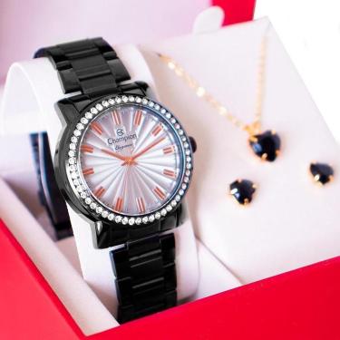 Imagem de Relógio Feminino Champion Analógico CN27250D Kit Colar e Brincos-Feminino
