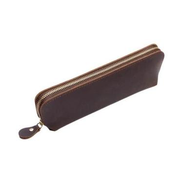 Imagem de Estojo De Lápis Vintage Em Couro Para Crianças, Bolsa Retro Crazy Hors