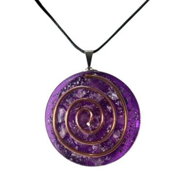 Imagem de Colar Ametista Orgonite Transmutação e Cura Pedra Natural - Caminho Pa