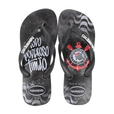 Imagem de Chinelo Havaianas Top Times Corinthians Preto, P2, 4058 corinthians pr