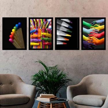 Imagem de Kit 4 Quadros Decorativos Fotografias Coloridas