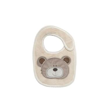 Imagem de Babador laço bebê power sec animado, 20X31, Urso bear bege