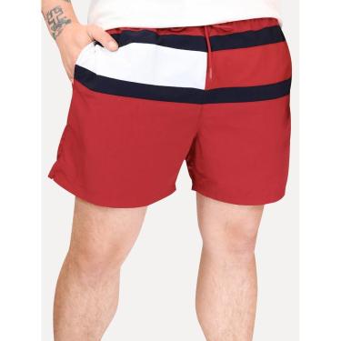 Imagem de Short Tommy Hilfiger Medium Drawstring Colourblock Vermelho-Masculino