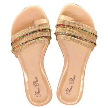 Imagem de Sandália Feminina Rasteirinha Brilho pedra de Slide 0510 - Doce Vinha,