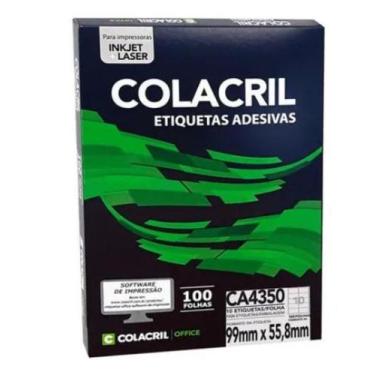 Imagem de Etiqueta Inkjet E Laser A4 Ca4365 677x991x2Mm 100 Folhas - Colacril