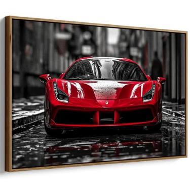 Imagem de Quadro decorativo Carro Veloz em Noite de Chuva Urbana - Art Canvas, 1