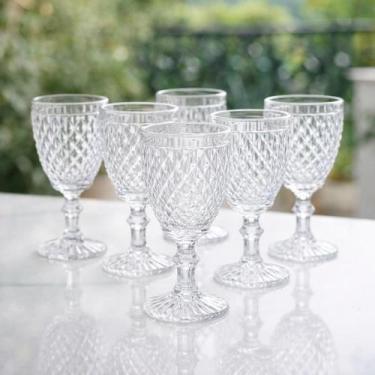 Imagem de Conjunto 6 Taças de Vidro 300ml Bico de Abacaxi Elegante para Água Suc