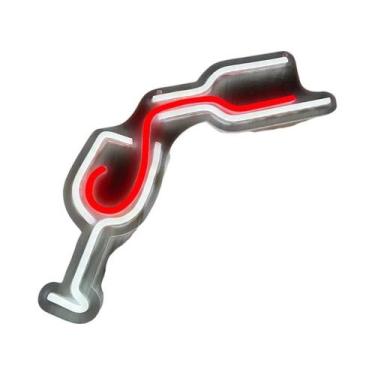 Imagem de Letreiro De Neon LED Em Formato De Taça De Vinho Tinto, Artesanal, Íco
