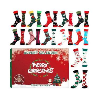 Imagem de Calendários De Advento De Natal Com Meias Para Contagem Regressiva De 