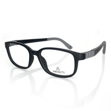 Imagem de Armação Óculos de Grau Infantil Amoratti Flexível Resistente, Preto