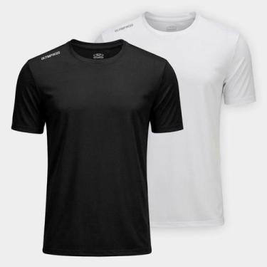 Imagem de Kit Camisetas Olympikus Essential Mc 2.0 2 Peças Masculino, Branco, GG