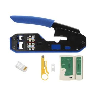 Imagem de Alicate De Crimpagem Para Cabos De Rede RJ45, Desencapador E Cortador 